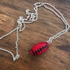 Swarovski crystal football necklace